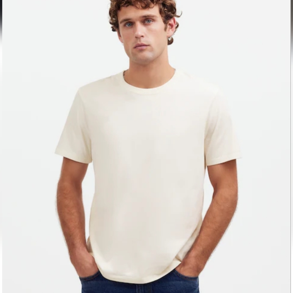 Madewell NM162 All Day Crewneck Tee Shirt T-Shirt Lighthouse Cream Ivory Sz M